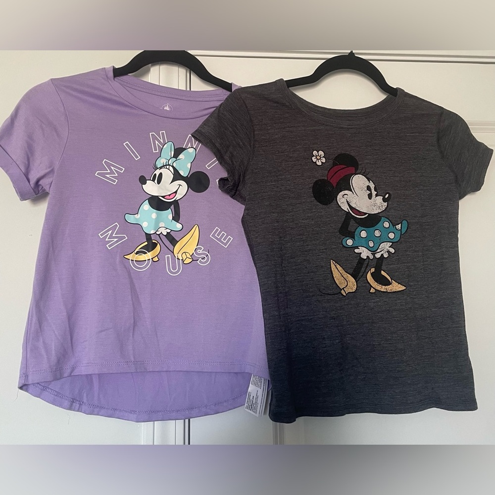 Minnie Mouse Graphic Tees Set of 2 Girls Sz L 10-12 Casual Everyday Disney